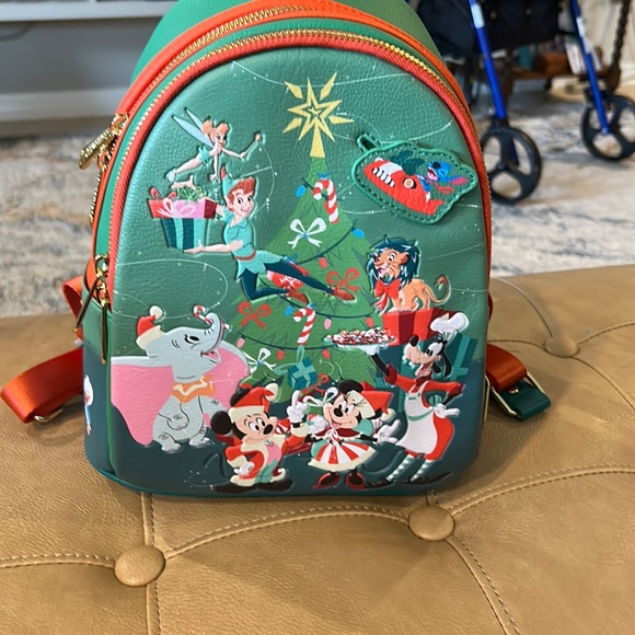 Disney Bags 223 Disneys Loungefly Holiday Backpack Green With Orange Glows In The Dark